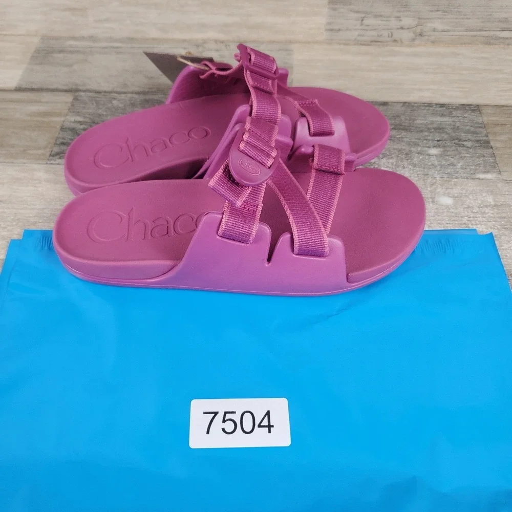 Chaco Chillos Kids Sandals Sz 6 Fuchsia Comfort Polyester Slip On Open Toe Slide